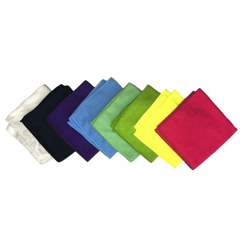 Lot de 8 chiffons microfibres multicolores – Nettoyage sans trace