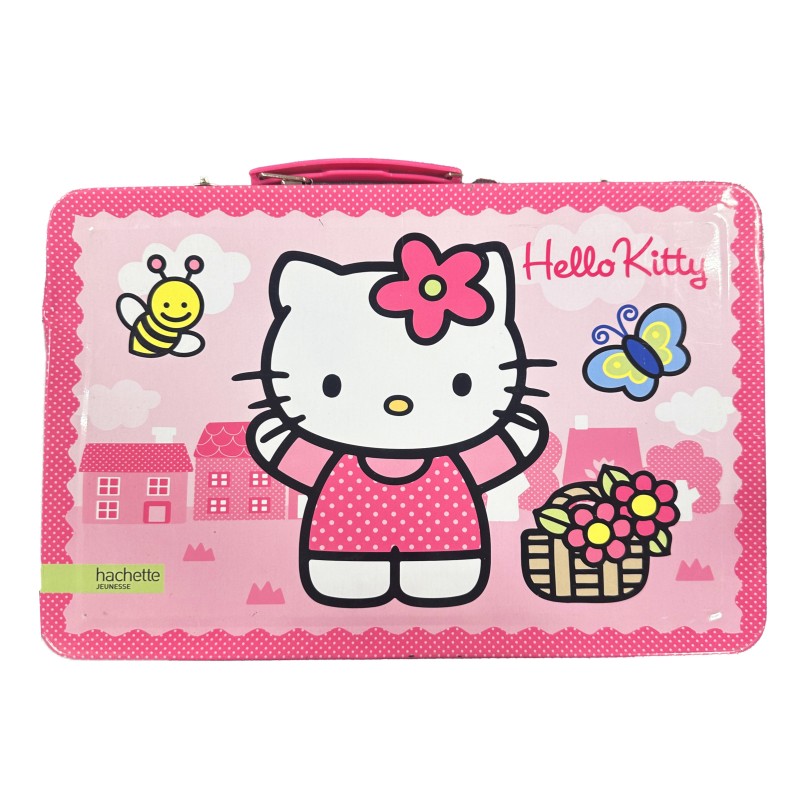 Coffret Hello Kitty – Valisette aimantée + 4 livres (Coloriages, Jeux, Histoires, École)