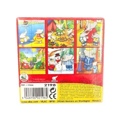 Cubes en bois Babar – Puzzle 6 images par Vilac