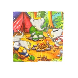 Cubes en bois Babar – Puzzle 6 images par Vilac