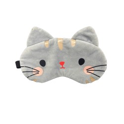Masque de nuit chat gris – Doux et ajustable pour un sommeil paisible