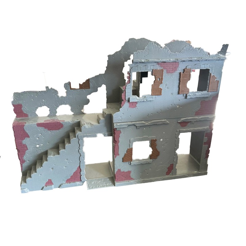 Maquette de ruine en plastique – Bâtiment militaire ou décor de jeu