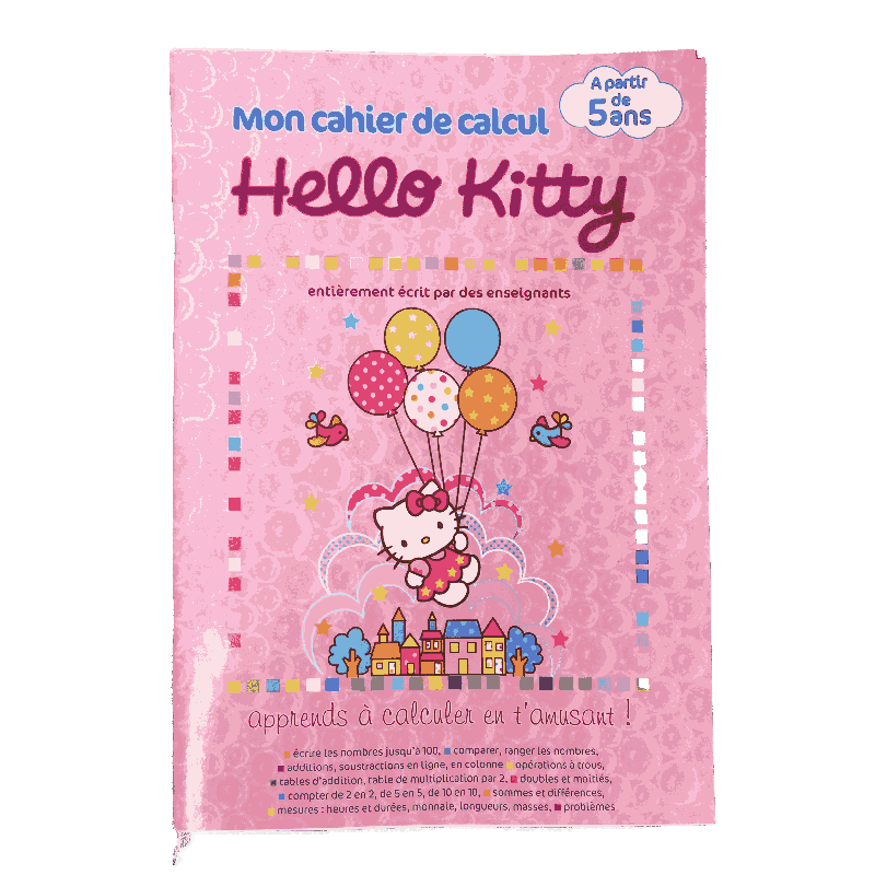 Mon cahier de calcul Hello Kitty – Apprendre les chiffres dès 5 ans