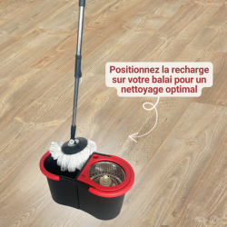 Lot de 2 recharges microfibres pour Balai Twist & Shine 2 en 1