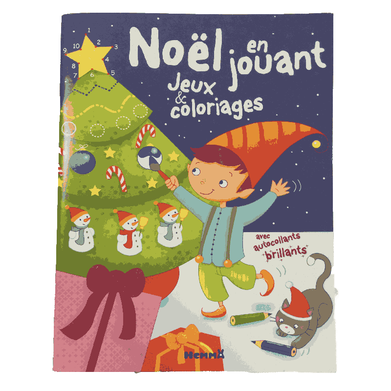 Noël en jouant – Jeux & coloriages avec autocollants brillants