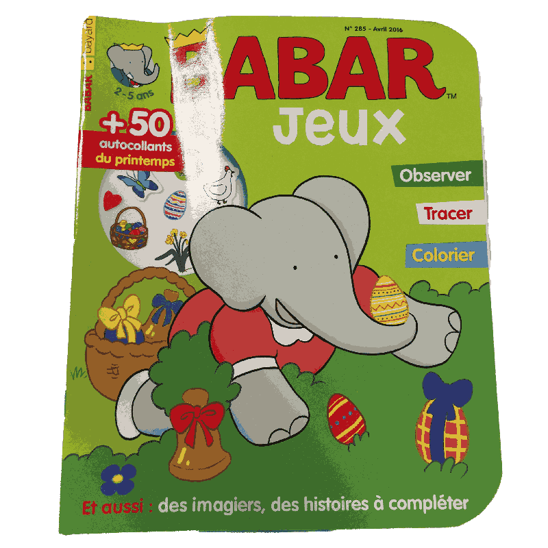 Babar Jeux – Numéro 285 – Avril 2016 – +50 autocollants du printemps