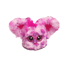 Jouet interactif rose et violet – Peluche électronique à grands yeux lumineux