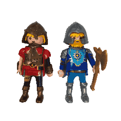 Lot de 2 Chevaliers Playmobil – Armures détaillées & accessoires médiévaux