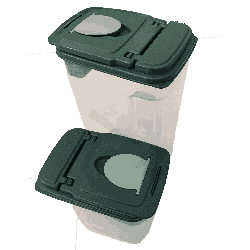 Lot de 2 boîtes de rangement alimentaires avec couvercle à clapet – Format vertical avec ouverture pratique