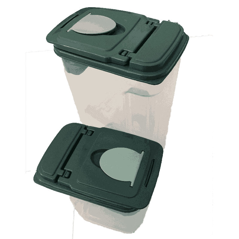 Lot de 2 boîtes de rangement alimentaires avec couvercle à clapet – Format vertical avec ouverture pratique