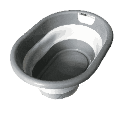 Bassine pliable neuve – panier rétractable gris et blanc, pratique et gain de place