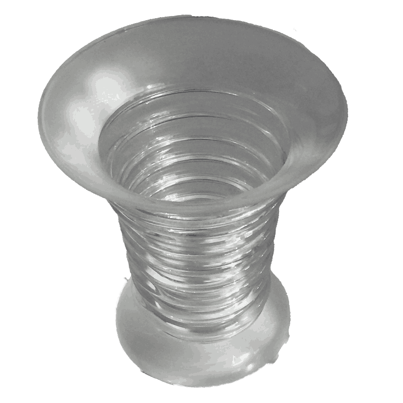 Vase transparent en plastique – design ondulé et moderne