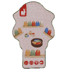 Jeu Janod “Collecte les Œufs” – boîte métal en forme d’autruche