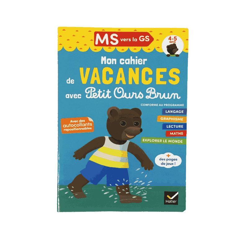 Cahier de vacances Petit Ours Brun – MS vers GS (4-5 ans)