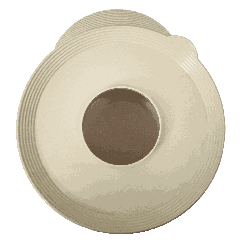 Grand saladier beige avec couvercle avec cache amovible – plastique rigide