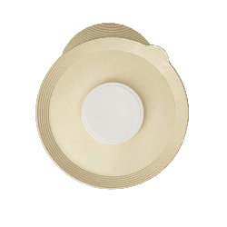 Grand saladier beige avec couvercle avec cache amovible – plastique rigide