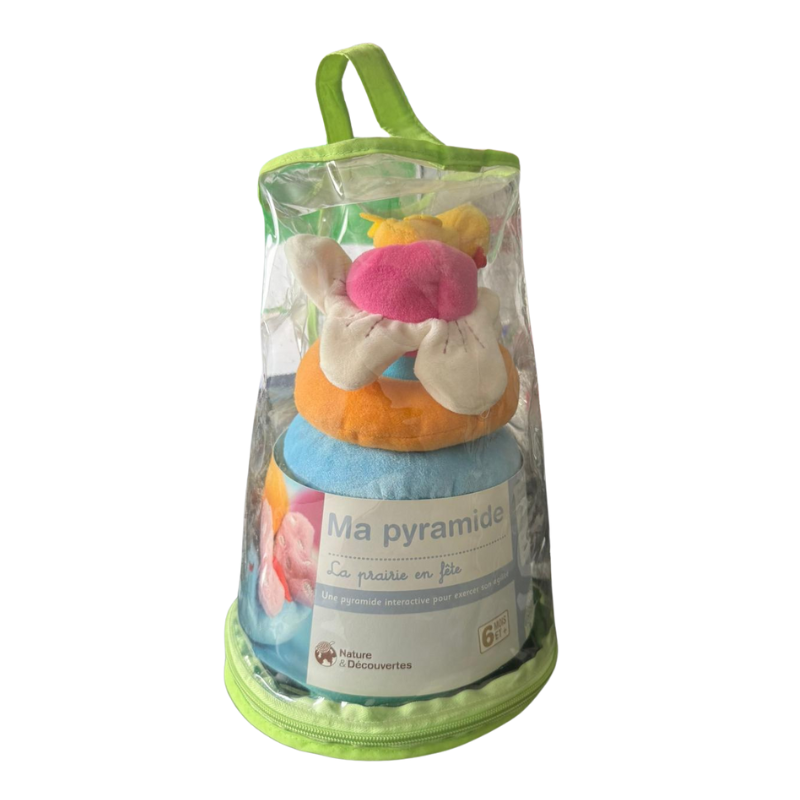 Nature & Découvertes – Ma Pyramide “La prairie en fête” – Jouet d’Éveil 6+ mois