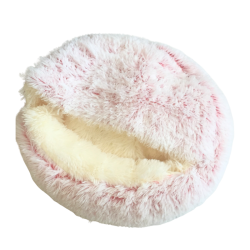 Coussin Nid Douillet pour Chien et Chat – Rose & Crème – Neuf