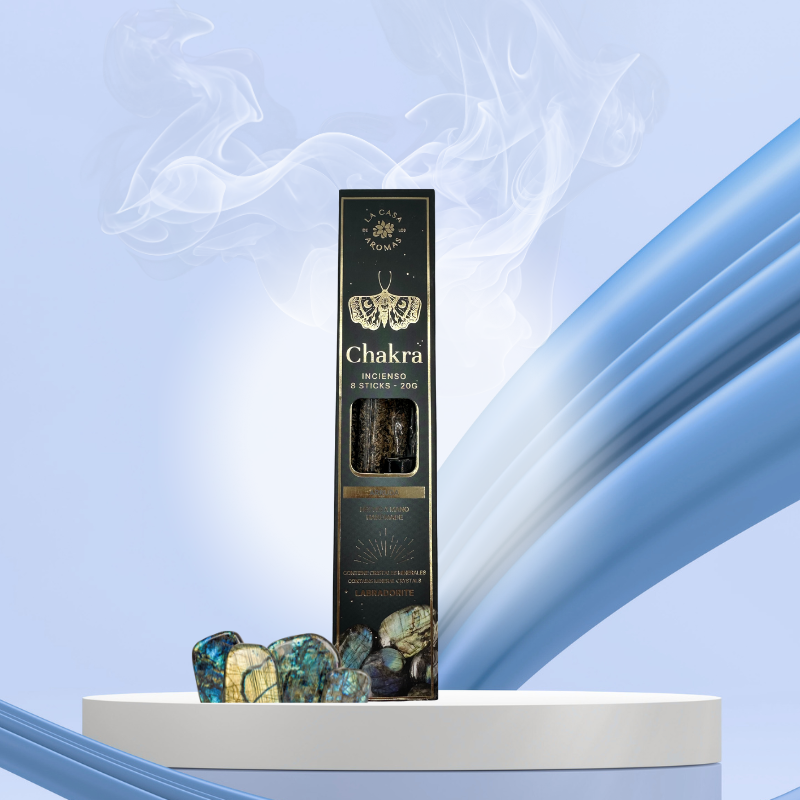 Encens harmonisant CHAKRA– Paquet de 8 bâtons avec pierre naturelle