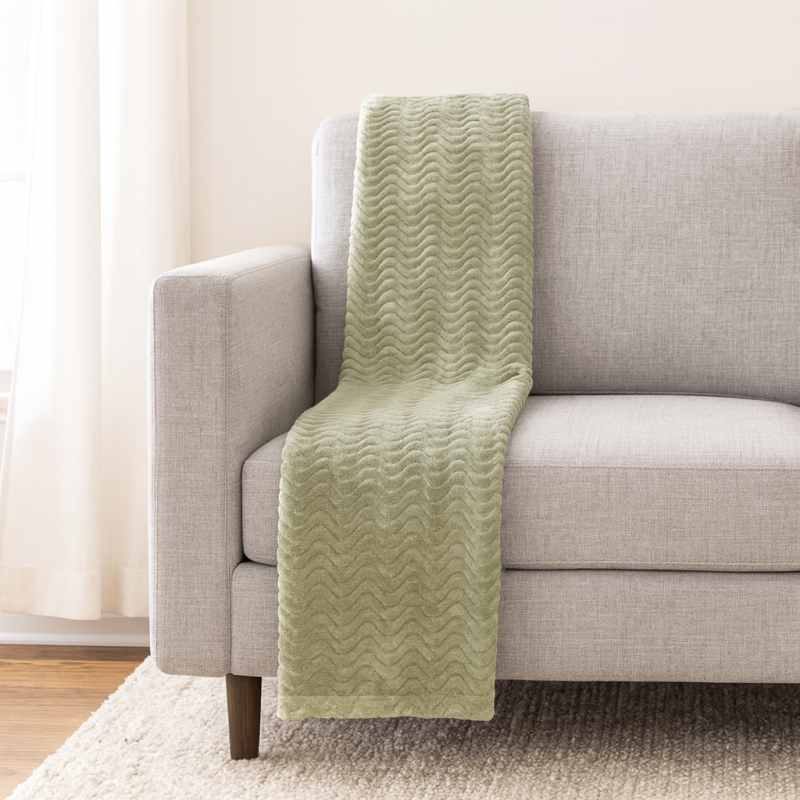 Couverture Douce Vert Amande – Plaid Cocooning