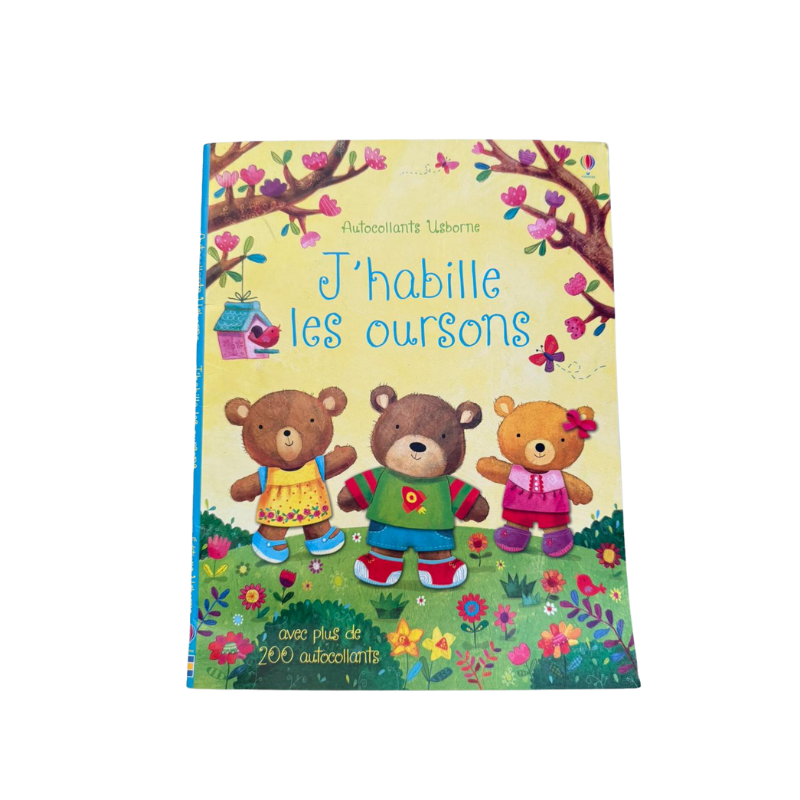 J’habille les oursons – Livre d’Autocollants Usborne – Occasion