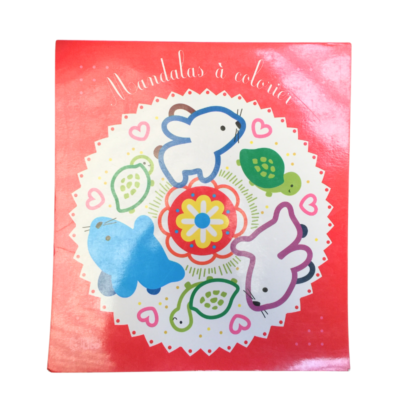 Cahier enfant Mandala à colorier. Motifs faciles, animaux mignons.