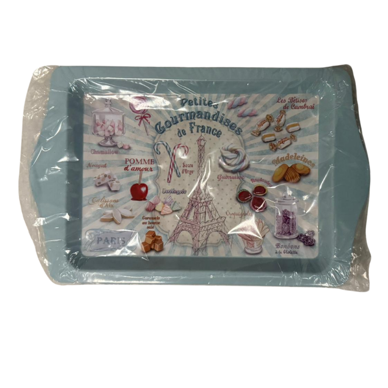 Plateau métal “Petites Gourmandises de France” – Neuf