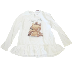 Robe blanche à manches longues Chip 'n Dale avec volant