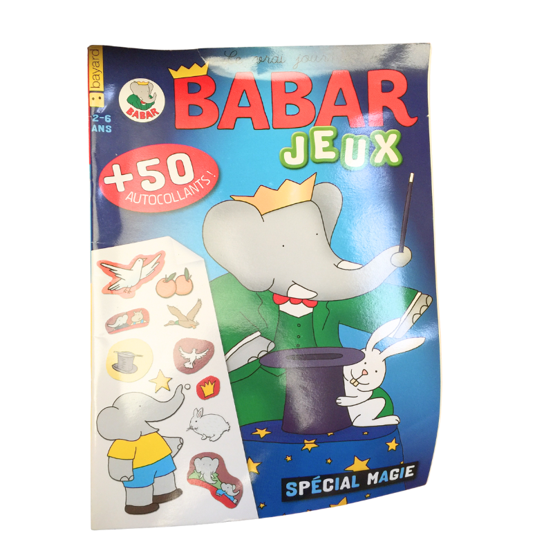 Babar Jeux – Spécial Magie +50 autocollants – Magazine enfant – Destockage