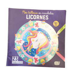 Mandalas Licornes – 23 tableaux à colorier – Activités enfants 4+