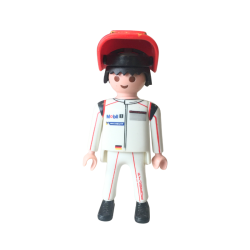 Figurine Playmobil pilote Porsche – Combinaison blanche – Destockage