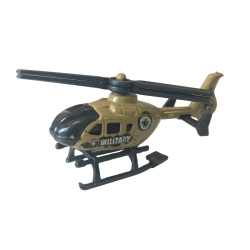 Hélicoptère militaire miniature – Jouet métal beige/noir – Destockage
