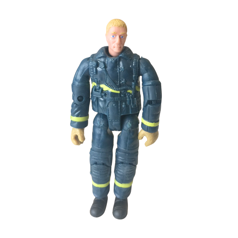 Figurine pompier articulée – Tenue d’intervention bleu foncé – Destockage