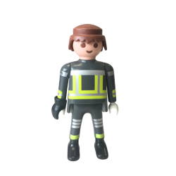 Figurine Playmobil policier – Uniforme bleu clair et gilet Police – Destockage