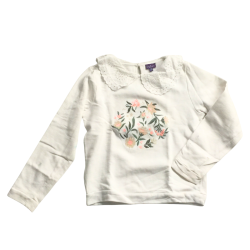 Haut fille SERGENT MAJOR – 11 ans (146 cm) – Col brodé & motif floral