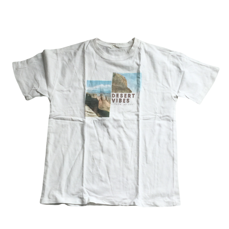 T-shirt blanc enfant – “Desert Vibes” – Motif paysage