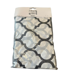 Rideau de douche 180×180 cm – Motif géométrique noir & blanc – Avec 12 anneaux