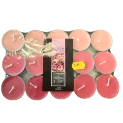 Bougies chauffe-plat parfumées Rose – Lot de 30 – Le Comptoir de la Bougie