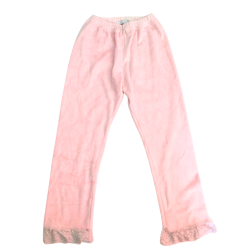 Pyjama fille 2 pièces – Velours rose & dentelle – Tenue douce et confortable