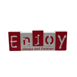 Décoration lumineuse “Enjoy” – Motif rouge & blanc – Ambiance déco