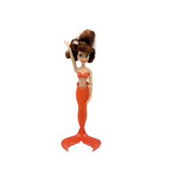 Poupée sirène orange – Jouet enfant – Cheveux bruns