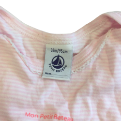 Body Petit Bateau 36 mois rose rayé