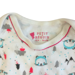 Body Petit Béguin 18 mois blanc imprimé animaux