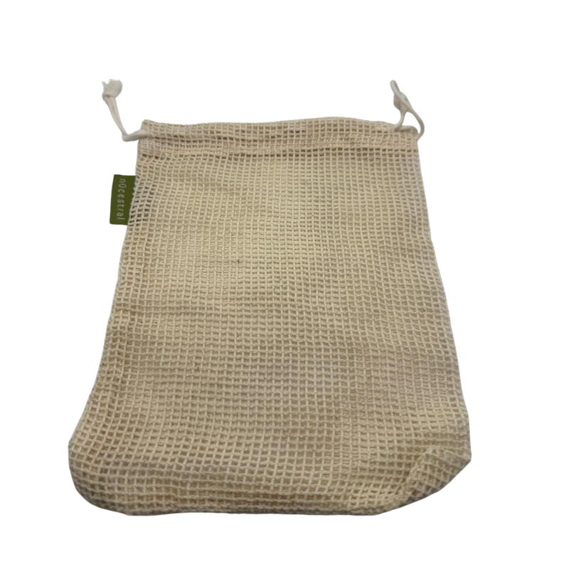 Sachet filet coton naturel avec cordon – Déstockage