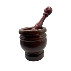 Mortier et pilon en bois massif