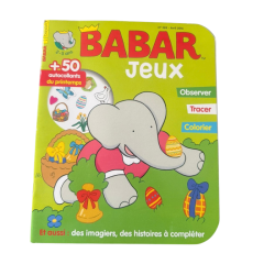 BABAR Jeux – Observer, Tracer, Colorier – +50 autocollants – 2-5 ans