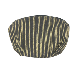 Pochette “Summer Vibes 45” rayée noir et or – Trousse zippée avec dragonne