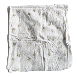 Couverture bébé blanche à motifs lune et ours – Plaid doux nourrisson