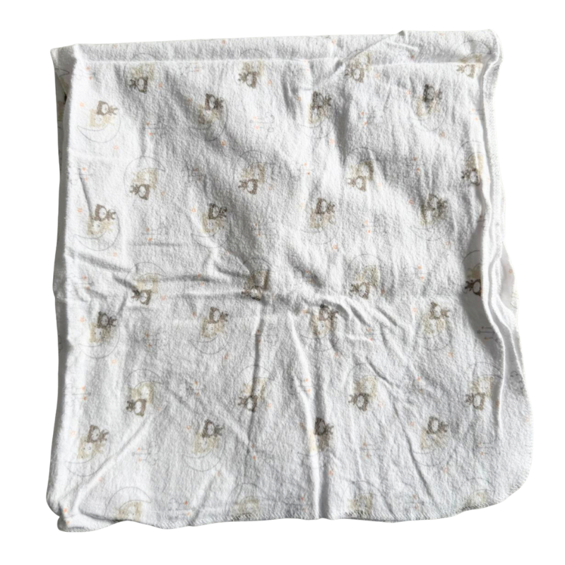 Couverture bébé blanche à motifs lune et ours – Plaid doux nourrisson