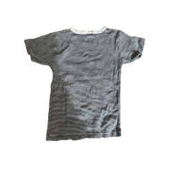 T-shirt Petit Bateau 8 ans (128 cm) – Marinière gris et blanc – Manches courtes enfant